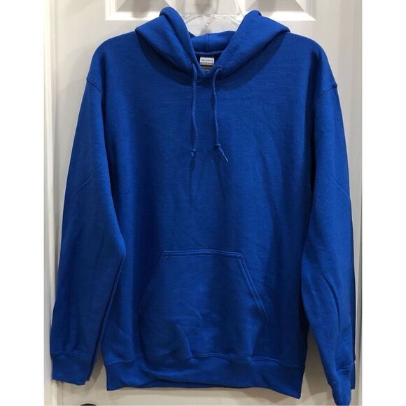 GILDAN - NWOT - L Sz S Heavy Blend Hooded Sweatshirt in Royal. Cotton/Poly Blend - Picture 12 of 15